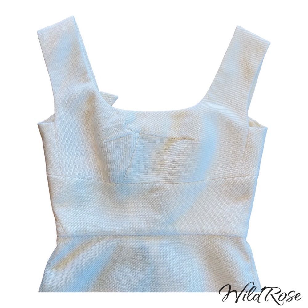 ROLAND MOURET WHITE FITTED SHEATH DRESS SZ 8 - Picture 5 of 17